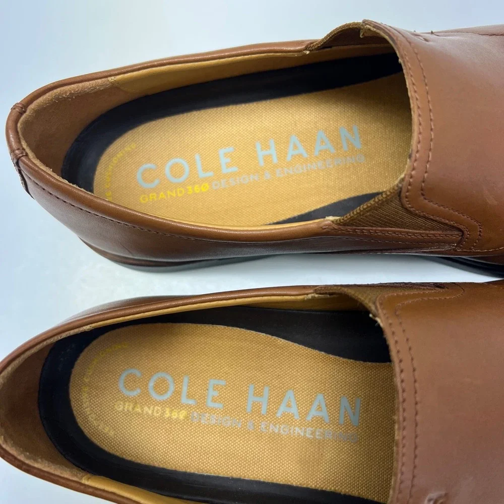 Cole Haan Mens Brown Leather Slip On‎ Loafer Shoes Grand Ambition Size 10 M